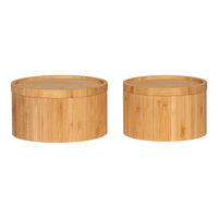 Chefalu opbergdozen van bamboe 2 stuks - naturel - Mooier Thuis