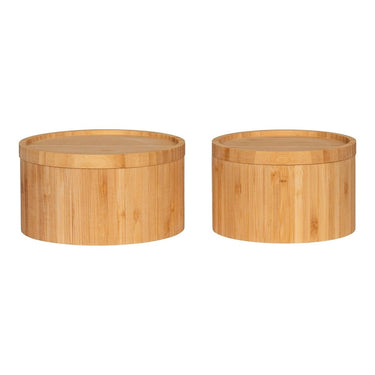 Chefalu opbergdozen van bamboe 2 stuks - naturel