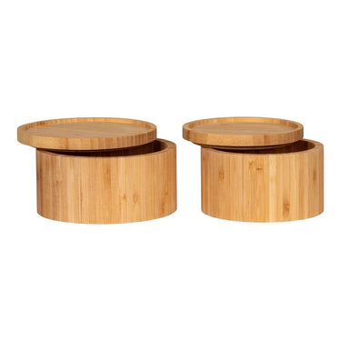 Chefalu opbergdozen van bamboe 2 stuks - naturel