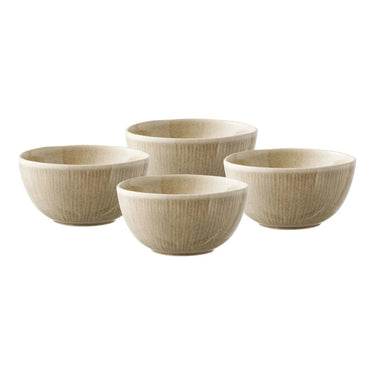 Viola schaal steengoed - beige - set van 4 stuks