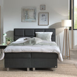 Opbergboxspring Grande Antraciet – 140x200 cm - geweven stof en metaal - Mooier Thuis