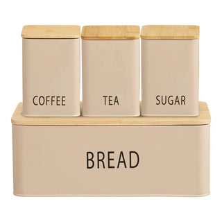 Tula brooddoos beige met 3 bewaarbussen - 9 cm breed - Mooier Thuis