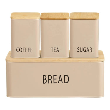 Tula Brotkasten beige mit 3 Aufbewahrungsbehältern