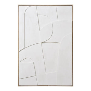 Madeline reliëf wanddecoratie wit - 60x90 cm