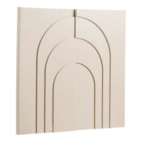 House of Nordic Ina canvas reliëf beige 60 x 60 cm - Mooier Thuis