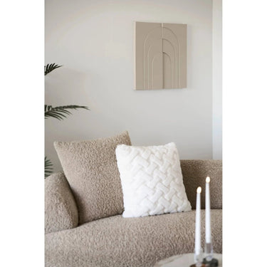 Ina Leinwandrelief beige 60 x 60 cm
