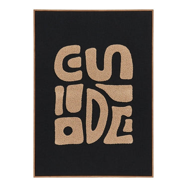 Gesteppte Wanddekoration „Tine“ – beige/schwarz, 50 x 70 cm