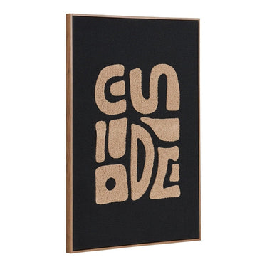 Gesteppte Wanddekoration „Tine“ – beige/schwarz, 50 x 70 cm