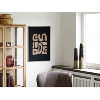 House of Nordic Tine Getufte wanddecoratie - beige/zwart 50x70 cm