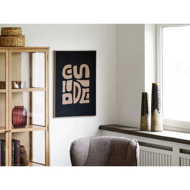 Gesteppte Wanddekoration „Tine“ – beige/schwarz, 50 x 70 cm