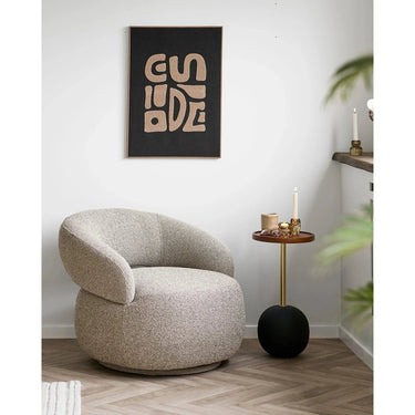 Gesteppte Wanddekoration „Tine“ – beige/schwarz, 50 x 70 cm