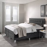 Boxspring Valentina Antraciet – 140x200 cm - geweven stof en metaal - Mooier Thuis