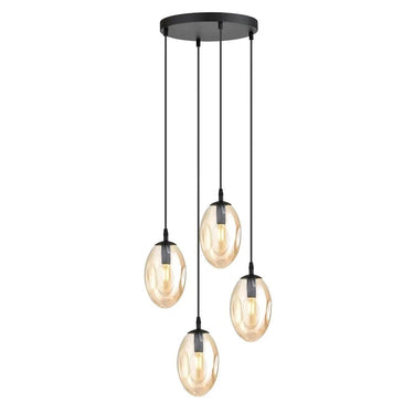 ASTRAL 4-lichts hanglamp - Amber glas