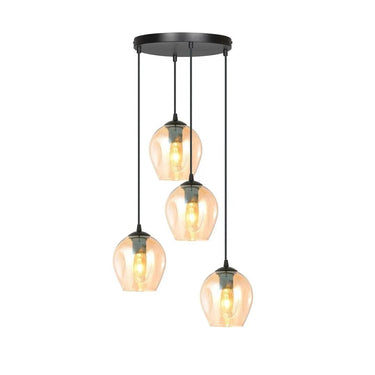 ISTAR 4-lichts hanglamp - Amber glas