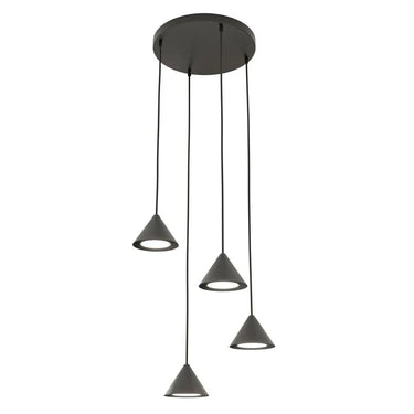 ELITE 4-lichts hanglamp - Zwart frame