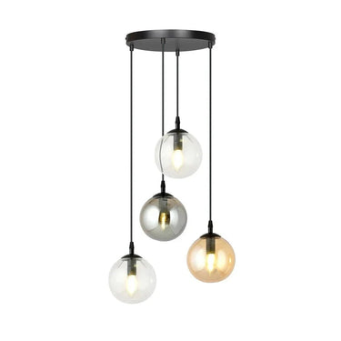 COSMO 4-lichts hanglamp - Mix glazen kappen