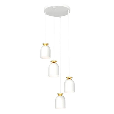 TARGET 4-lichts hanglamp - Wit met gouden accenten
