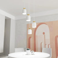 Emibig TARGET 4-lichts hanglamp - Wit met gouden accenten