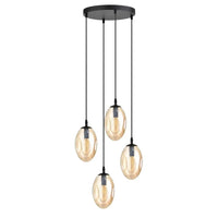 Emibig ASTRAL 4-lichts hanglamp - Amber glas