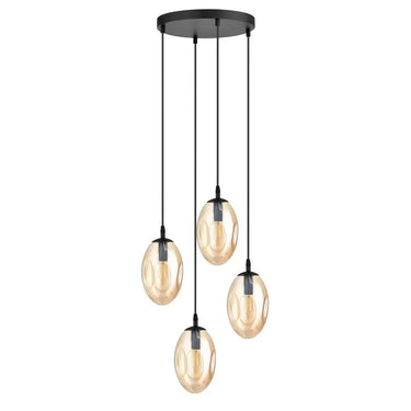 ASTRAL 4-lichts hanglamp - Amber glas