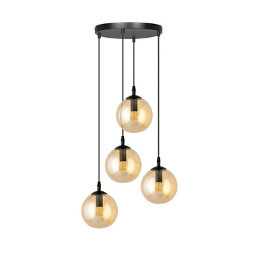 COSMO 4-lichts hanglamp - Amber glas