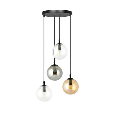 COSMO 4-lichts hanglamp - Mix glazen kappen