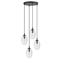 Emibig ASTRAL 4-lichts hanglamp - Helder glas