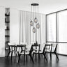 ASTRAL 4-lichts hanglamp - Smoked glas hanglamp met ronde bol - sfeervol in een Modern interieur
