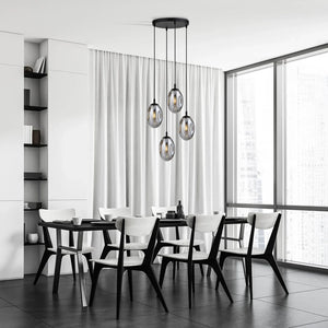 ASTRAL 4-lichts hanglamp - Smoked glas