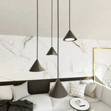 ELITE 4-lichts hanglamp - Zwart frame hanglamp met lampenkap - sfeervol in een Minimalistisch interieur