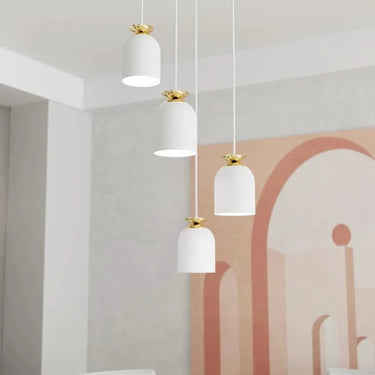 TARGET 4-lichts hanglamp - Wit met gouden accenten