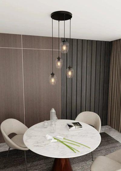 ISTAR 4-lichts hanglamp - Helder glas