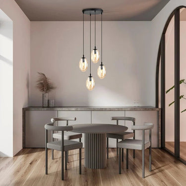 ASTRAL 4-lichts hanglamp - Amber glas