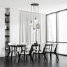 ASTRAL 4-lichts hanglamp - Mix glazen kappen hanglamp met ronde bol - 40 cm breed