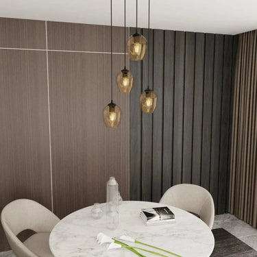 ISTAR 4-lichts hanglamp - Amber glas