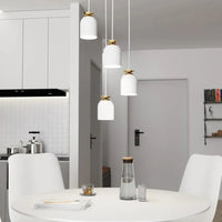 TARGET 4-lichts hanglamp - Wit met gouden accenten - afbeelding 2