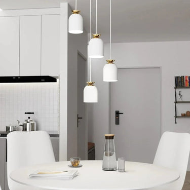 TARGET 4-lichts hanglamp - Wit met gouden accenten