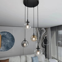 COSMO 4-lichts hanglamp - Mix glazen kappen - afbeelding 2