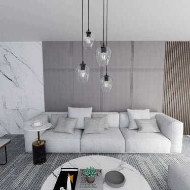 ISTAR 4-lichts hanglamp - Helder glas