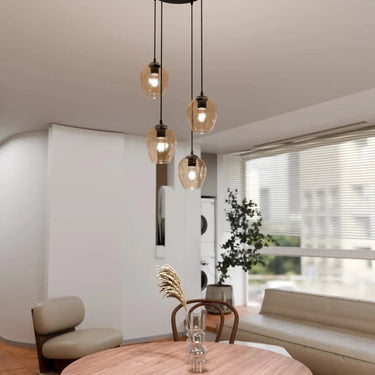 ISTAR 4-lichts hanglamp - Amber glas