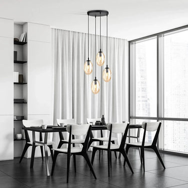 ASTRAL 4-lichts hanglamp - Amber glas