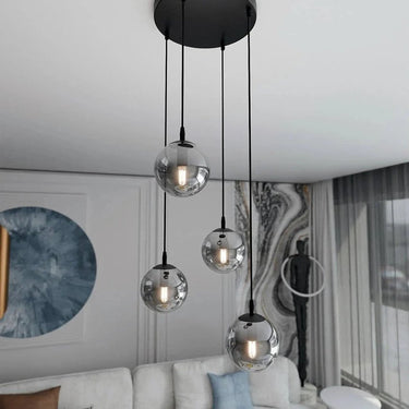 COSMO 4-lichts hanglamp - Smoked glas
