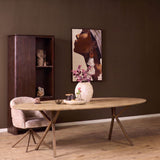 Eiken Eettafel Ferris Ovaal 210 cm ovale eettafel - zwart en naturel - Mooier Thuis