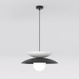 Nagoya hanglamp wit glas 5-lichts zwart hanglamp met lampenkap - zwart en wit - Mooier Thuis