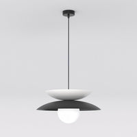 Nagoya hanglamp wit glas 5-lichts zwart