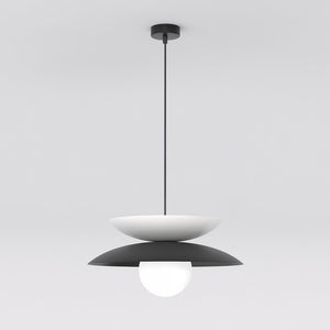 Nagoya hanglamp wit glas 5-lichts zwart