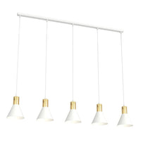 ROSA 5-lichts hanglamp - Wit frame gouden accenten - Mooier Thuis
