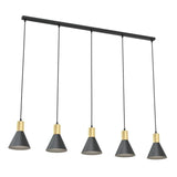 PINK 5-lichts hanglamp - Zwart goud - Mooier Thuis