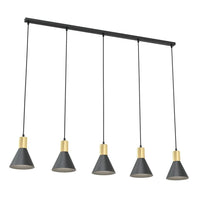 PINK 5-lichts hanglamp - Zwart goud - Mooier Thuis