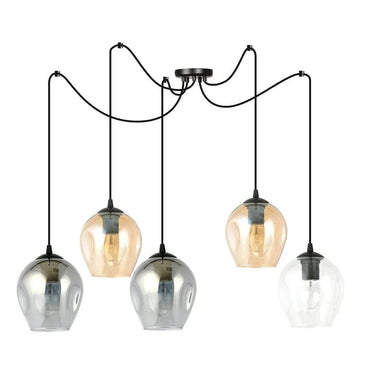 LEVEL 5-lichts hanglamp - Mix glazen kappen